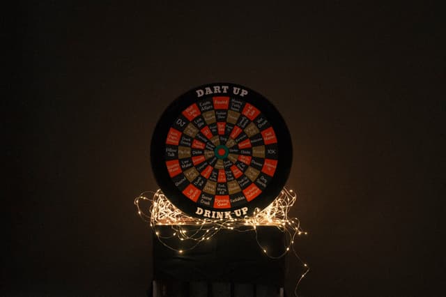 Close-up of the DartUp forfeit board